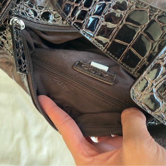 Aldo vintage brown shoulder bag with snake print - Picture 9 of 11